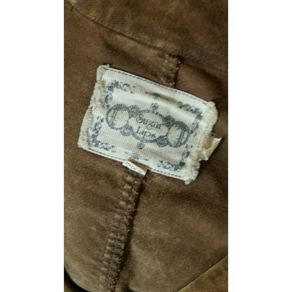 Vintage inspired vegan suede distressed jacket - Picture 7 of 7